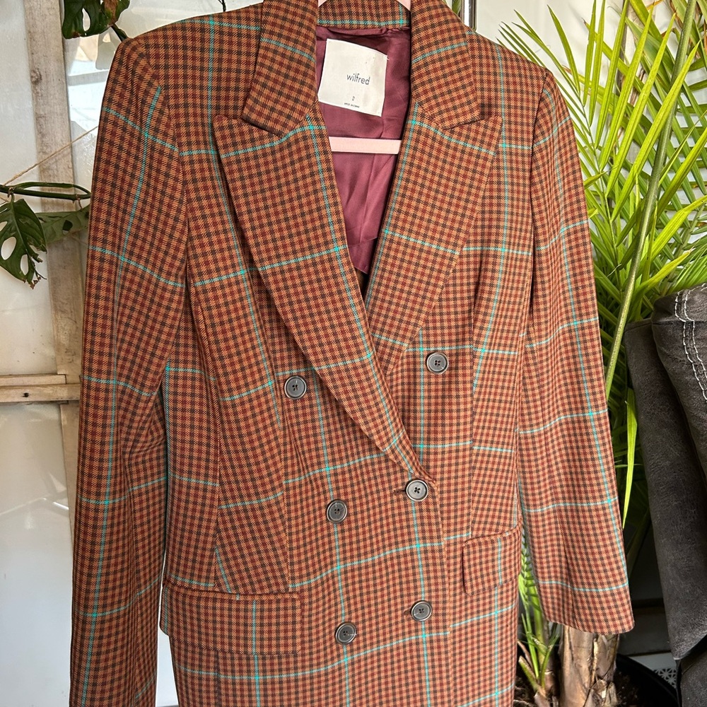 Wilfred Brown Plaid Women's Blazer